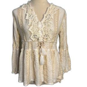 NJ Couture boho top Size S